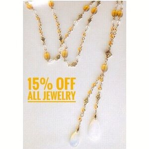 🆕 Genuine Topaz Opalite Swarovski Long Gold Lariat NWT